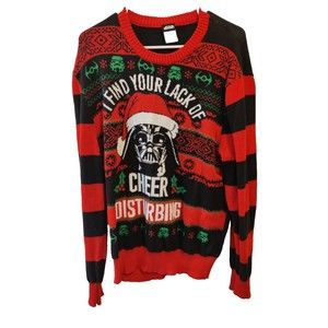 Star Wars Darth Vader Lack Of Cheer Black Red Ugly Christmas Sweater Men’s XXL